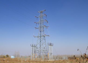 High Strength Electricity Pylons , 4 Legged Steel Lattice Masts Structure