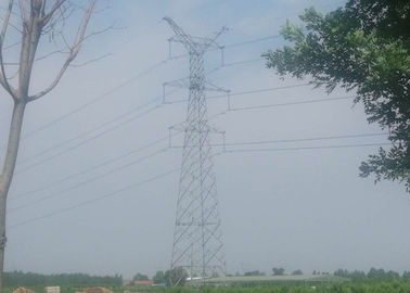 برج خط مستقيم 132KV دائرة مزدوجة Q345B الصلب الصرح
