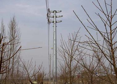 Q345B Steel Lattice Transmission Tower , Galvanized Electrical Steel Pole
