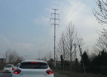 220kv Tubular Transmission Tower , Electricity Pole Polygon Overhead Line Tower